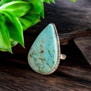 Blue Chrysocolla Gemstone Ring Size 9.5 Empowerment Stone